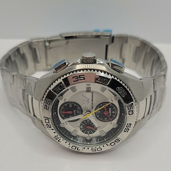 ARMANI AR0690 Men's Stainless Steel Analog Dial Quartz Genuine Wrist Watch BC481 - Picture 6 of 10